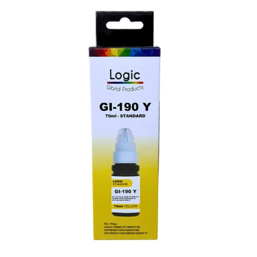 Tinta Alternativa Logic GI-190 Amarillo 70 ml para Impresoras Canon PIXMA
